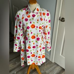 Michael Kors Floral Spring Belted Rain Coat.